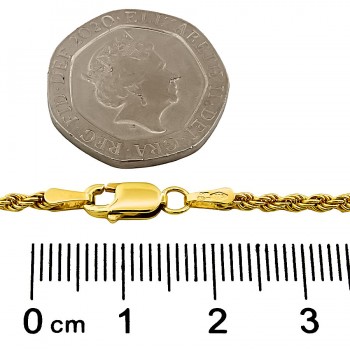 9ct gold 2.7g 7 inch rope Bracelet